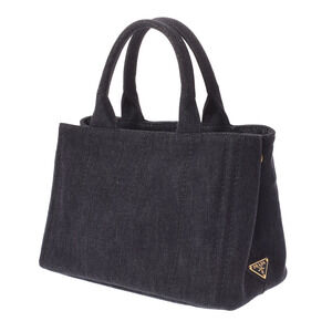 Prada Black Handbag Denim Canapa
